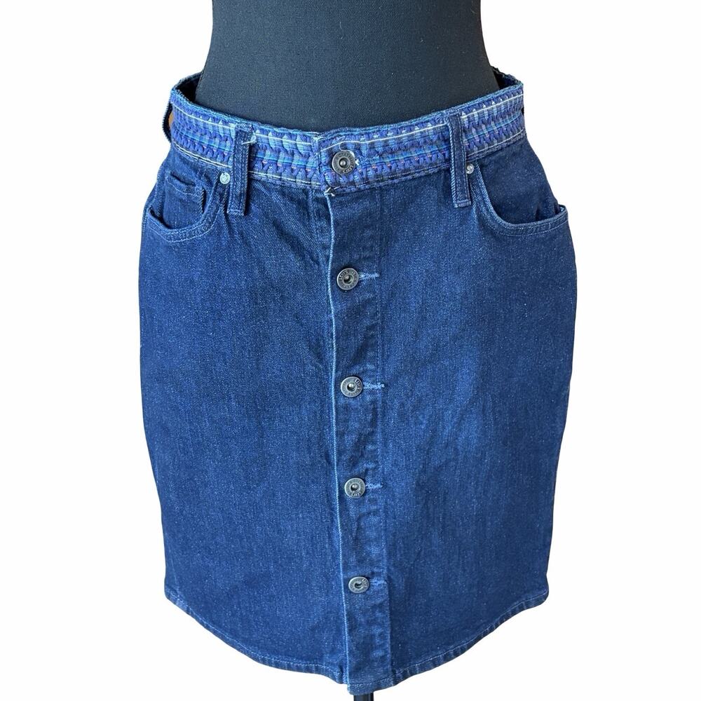 Levi’s Made & Crafted High Rise Denim Skirt 29 NWT Button Front Blue